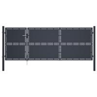 Poort 350x125 cm staal antraciet