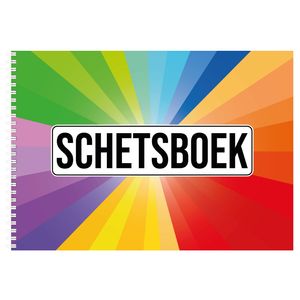 2x A4 kleuren waaier schetsboek/ tekenboek/ kleurboek/ schetsblok wit papier