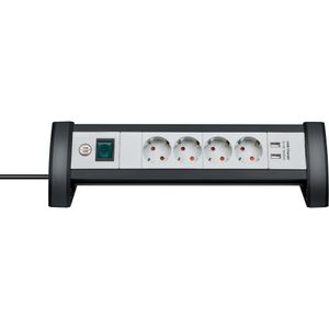 Brennenstuhl 1156250534 Premium Office-Line PDU | Bureau Stekkerdoos | 16A met 4x Type F Stopcontacten | 2x USB-A