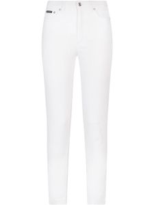 Dolce & Gabbana jean skinny à patch logo - Blanc