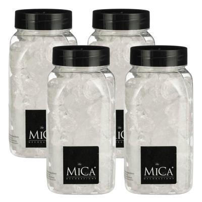 Mica Decorations decoratie stenen - 4x - groot - 650 ml - 25-30 mm - transparant