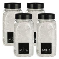 Mica Decorations decoratie stenen - 4x - groot - 650 ml - 25-30 mm - transparant