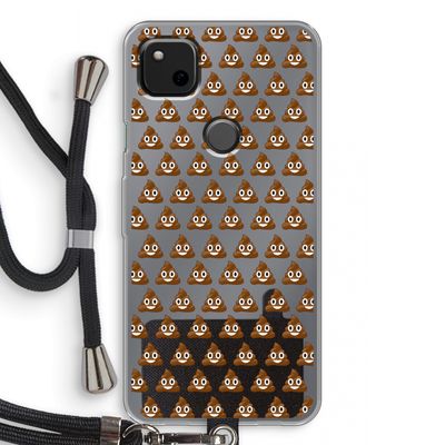 Poop emoji: Pixel 4a Transparant Hoesje met koord