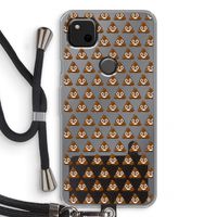 Poop emoji: Pixel 4a Transparant Hoesje met koord