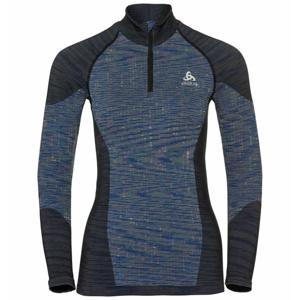 Odlo Thermoshirt Wms Turtle Neck Half Zip Blackcomb - Blue Tattoo - Space Dye Large