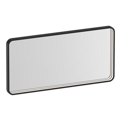 Brauer Sapphire Spiegel - Rechthoekig met Afgeronde Hoeken - 80 cm - met Mat Zwart Frame - met Directe LED-Verlichting - Dimbaar en met Kleurfunctie - met Afstandsbediening