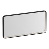 Brauer Sapphire Spiegel - Rechthoekig met Afgeronde Hoeken - 80 cm - met Mat Zwart Frame - met Directe LED-Verlichting - Dimbaar en met Kleurfunctie - met Afstandsbediening