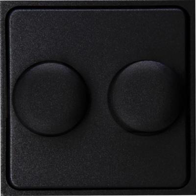 Enzo Kopp hk07 pure mat zwart afdekplaat + knop duo dimmer - 4624535