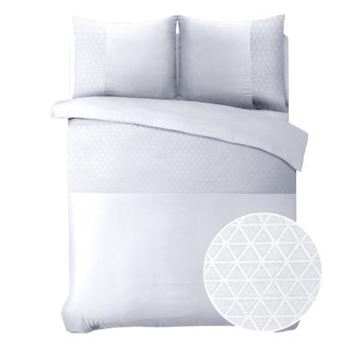 Dekbedovertrek Embossed - Eenpersoons (140x220 cm) - Zwart/ Wit/ Groen/ Zand Microvezel - Dessin: Effen - Sleeptime Elegance - Dekbed-Discounter.nl