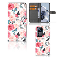 Xiaomi 12T | 12T Pro Hoesje Butterfly Roses - thumbnail