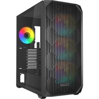 Sharkoon ak3 rgb midi tower behuizing (zwart | 2x usb-a | 1x usb-c | rgb | tempered glass)