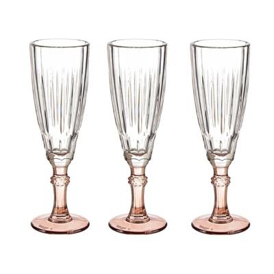 Vivalto Champagneglazen - Exotic Collection - 6x st - op brons voet - 170 ml - glazen