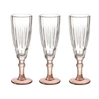 Vivalto Champagneglazen - Exotic Collection - 6x st - op brons voet - 170 ml - glazen