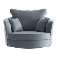 NADUVI Collection Vendôme Draaibare Fauteuil - Velvet - Grijs Blauw