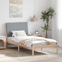 Bedframe Bruin en lichtgrijs 90 x 200 cm Massief grenenhout