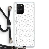 Zwart-witte kubussen: Samsung Galaxy S10 Lite Transparant Hoesje met koord