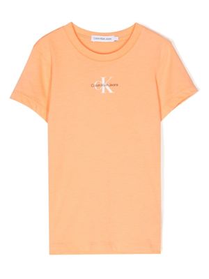 Calvin Klein Kids t-shirt à imprimé monogrammé - Orange