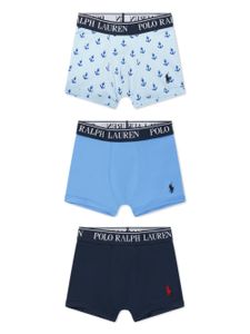 POLO RALPH LAUREN KIDS lot de deux boxers à logo brodé - Bleu