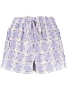 GANNI short en seersucker à carreaux - Violet