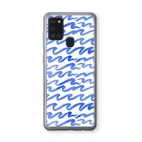 Blauwe golven: Samsung Galaxy A21s Transparant Hoesje