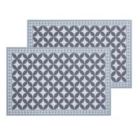 Set van 4x stuks rechthoekige placemats mozaiek grijs vinyl 45 x 30 cm - Placemats - thumbnail