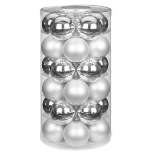 Kerstballen - 30x st - zilver - D6 cm - glas - mat/glans - kerstversiering