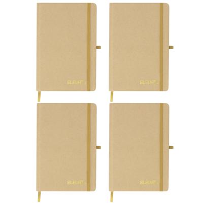 Notitieboekje Elevate - 4x - A5 formaat - goud - 14 x 21 cm ? karton/papier ? Opschrijfboekje