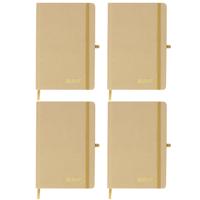 Notitieboekje Elevate - 4x - A5 formaat - goud - 14 x 21 cm ? karton/papier ? Opschrijfboekje