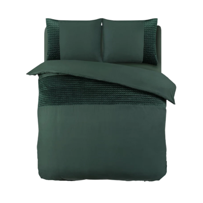 Dekbedovertrek Velvet Band - Lits-Jumeaux (240x220 Cm) - Groen Microvezel - Effen - Sleeptime - Dekbed-Discounter.nl