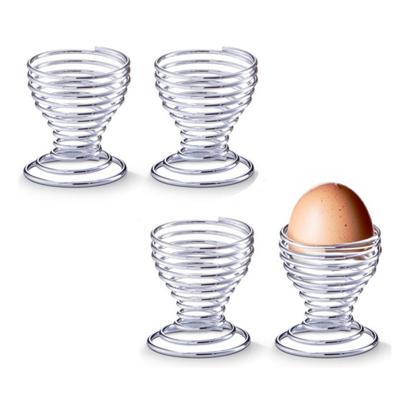 Zeller Eierdopjes - zilver - 8x stuks - Verchroomd Metaal - D5 x H5,5 cm