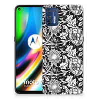 Motorola Moto G9 Plus | TPU Case | Black Flowers
