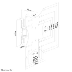 Neomounts FPMA-W115BLACK TV-beugel 25,4 cm (10) - 101,6 cm (40) Zwenkbaar, Kantelbaar