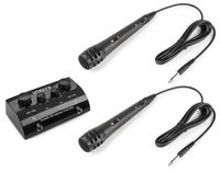 Vonyx AV430B karaoke set met 2x karaoke microfoon en mixer - Zwart - thumbnail