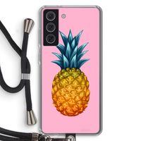 Grote ananas: Samsung Galaxy S21 FE Transparant Hoesje met koord
