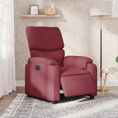 Fauteuil verstelbaar elektrisch stof wijnrood