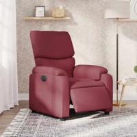 Fauteuil verstelbaar elektrisch stof wijnrood