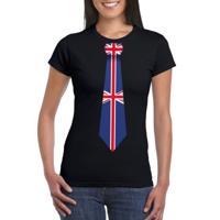 Engels thema shirt - Zwart t-shirt - met Engeland vlag stropdas - dames - supporters