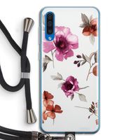 Geschilderde bloemen: Samsung Galaxy A50 Transparant Hoesje met koord