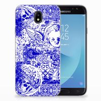 Silicone Back Case Samsung Galaxy J7 2017 | J7 Pro Angel Skull Blauw