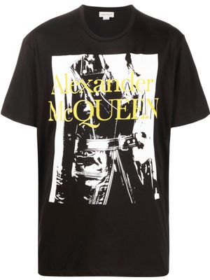 Alexander McQueen t-shirt en coton à logo imprimé - Noir