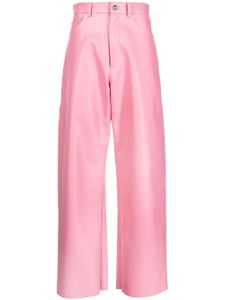 Natasha Zinko pantalon en cuir artificiel à poches cœur - Rose