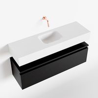 Toiletmeubel Mondiaz Andor | 100 cm | Meubelkleur Urban | Lex vrijhangend wastafel Talc Midden | Zonder kraangat