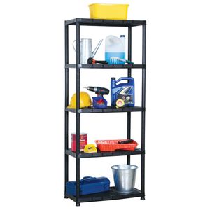 VidaXL Opbergrek 5-laags 71x38x170 cm kunststof zwart