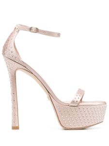 Stuart Weitzman sandales strassées à plateforme 150 mm - Rose