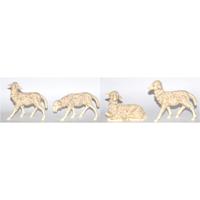 Schapen beeldjes - 4x st - 10 x 10 cm - polystone - dierenbeeldjes