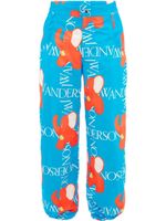 JW Anderson pantalon ample à logo imprimé - Bleu
