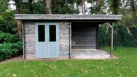 Woodpro Kampen Tuinhuis 500x300 cm 28 mm vuren blank- Plat dak- Onbehandeld vurenhout- Woodpro