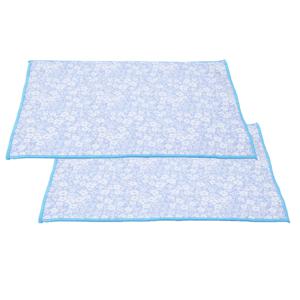 Afwas afdruipmat keuken - 2x - absorberend- microvezel - blauw - 40 x 48 cm