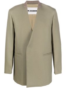 Jil Sander blazer en laine à boutonnière croisée - Vert