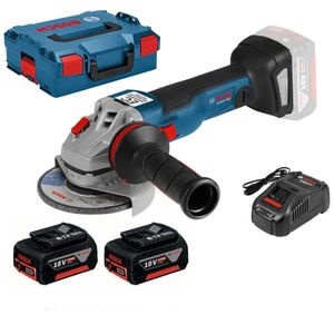 Bosch Blauw GWS 18V-125 C accu haakse slijper | 18v 5.0Ah Li-Ion | in L-BOXX   - 06019G3101